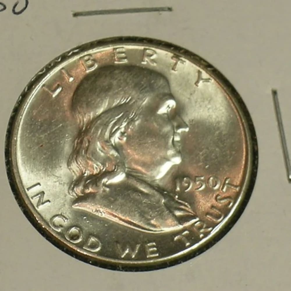 1950-P Uncirculated Franklin Half Dollar - - Silver Coin (AE11-33)